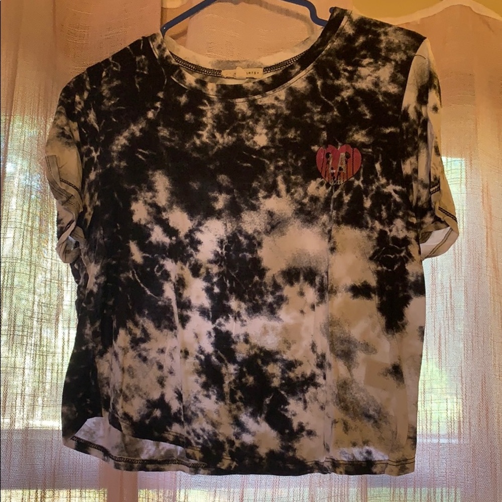 LA Hearts Black and White Tie Dye Shirt